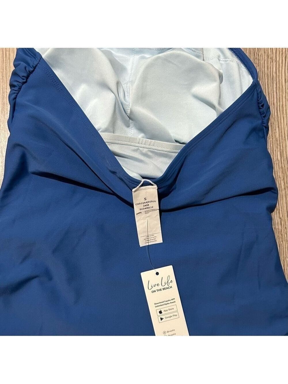 Cupshe Blue Tankini Top Women NWT - Picture 2 of 3